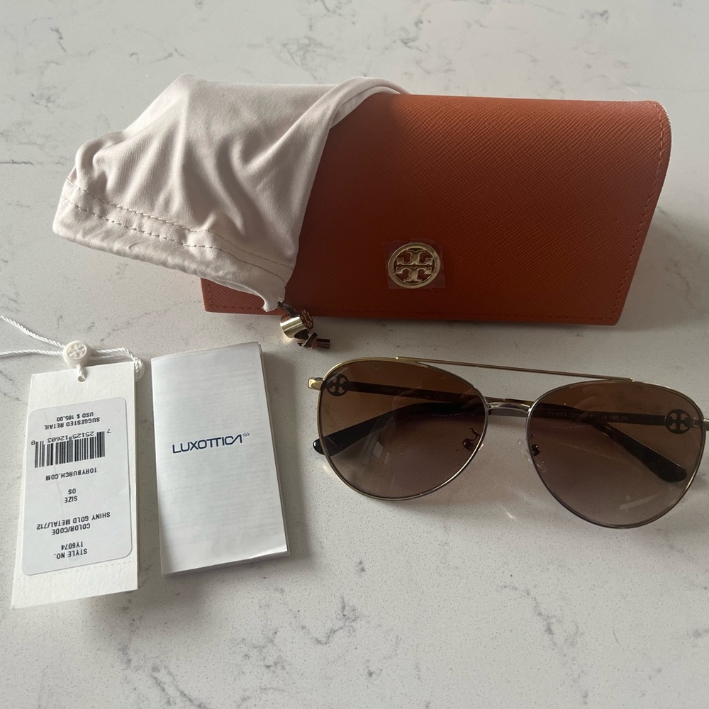 NWT! Tory Burch MILLER PILOT SUNGLASSES